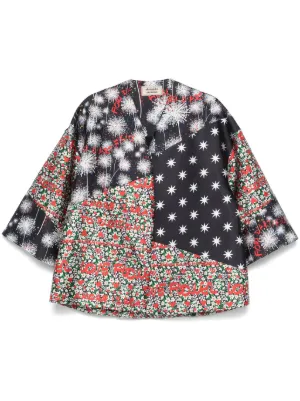Comme Des Garçons Floral Detail Puffer Jacket | Black | FARFETCH