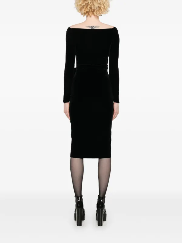 chiara boni black dress Black Cutout Maxi Shirt Dress