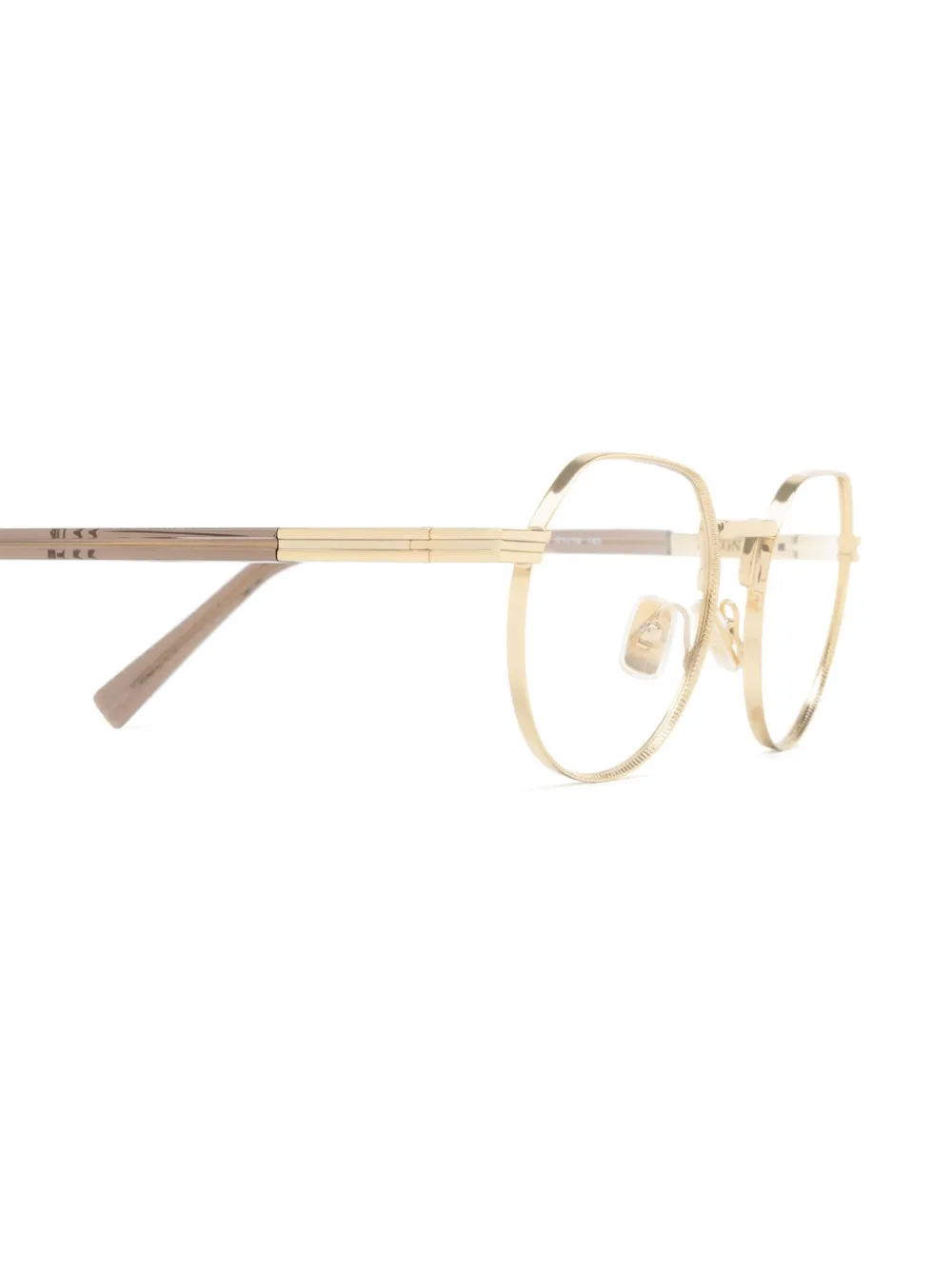 Zegna Bril met rond montuur Goud