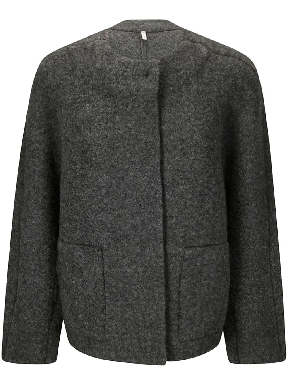 Shop Boboutic Collarless Jacket In Grey