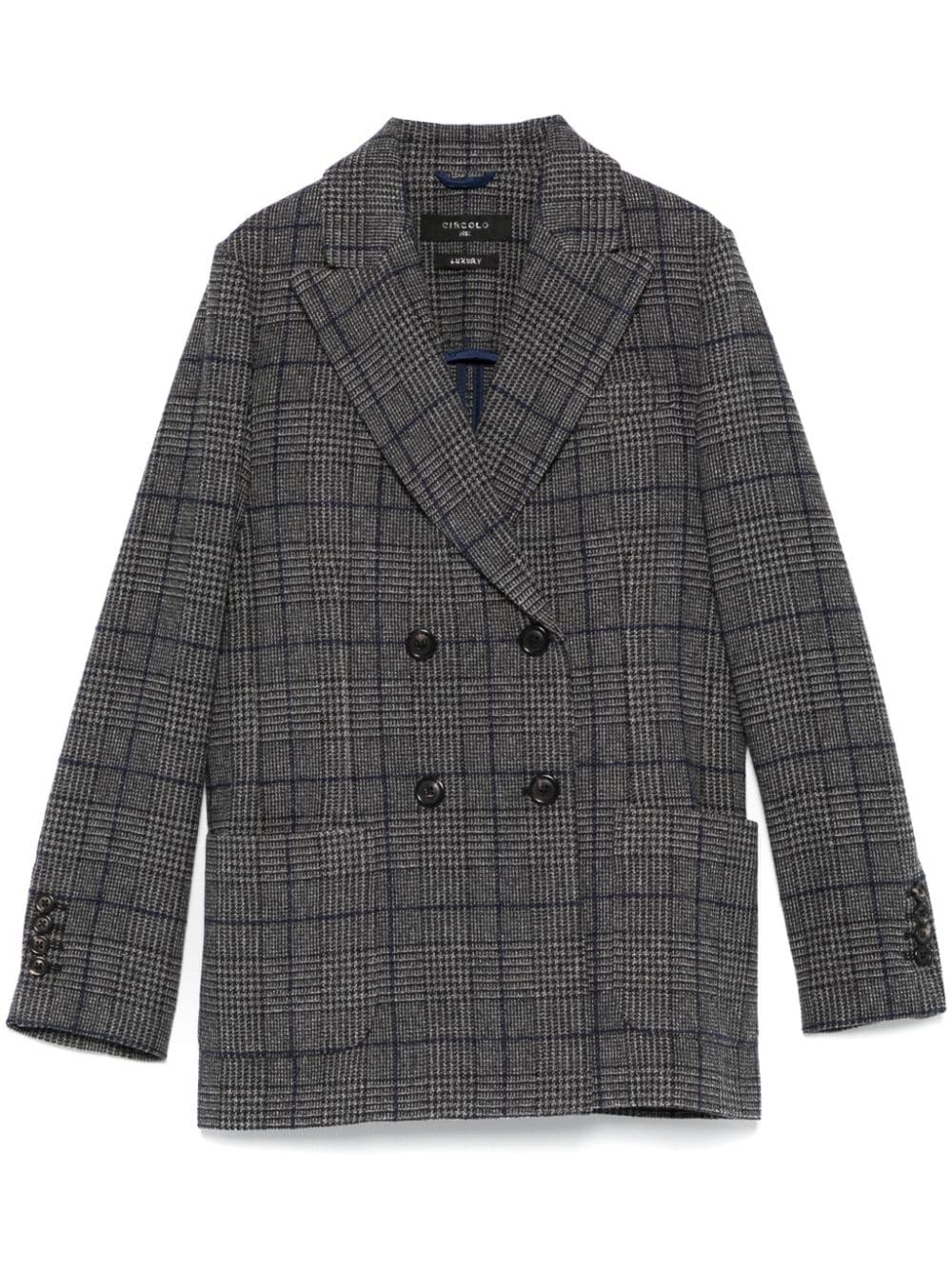 check-pattern blazer