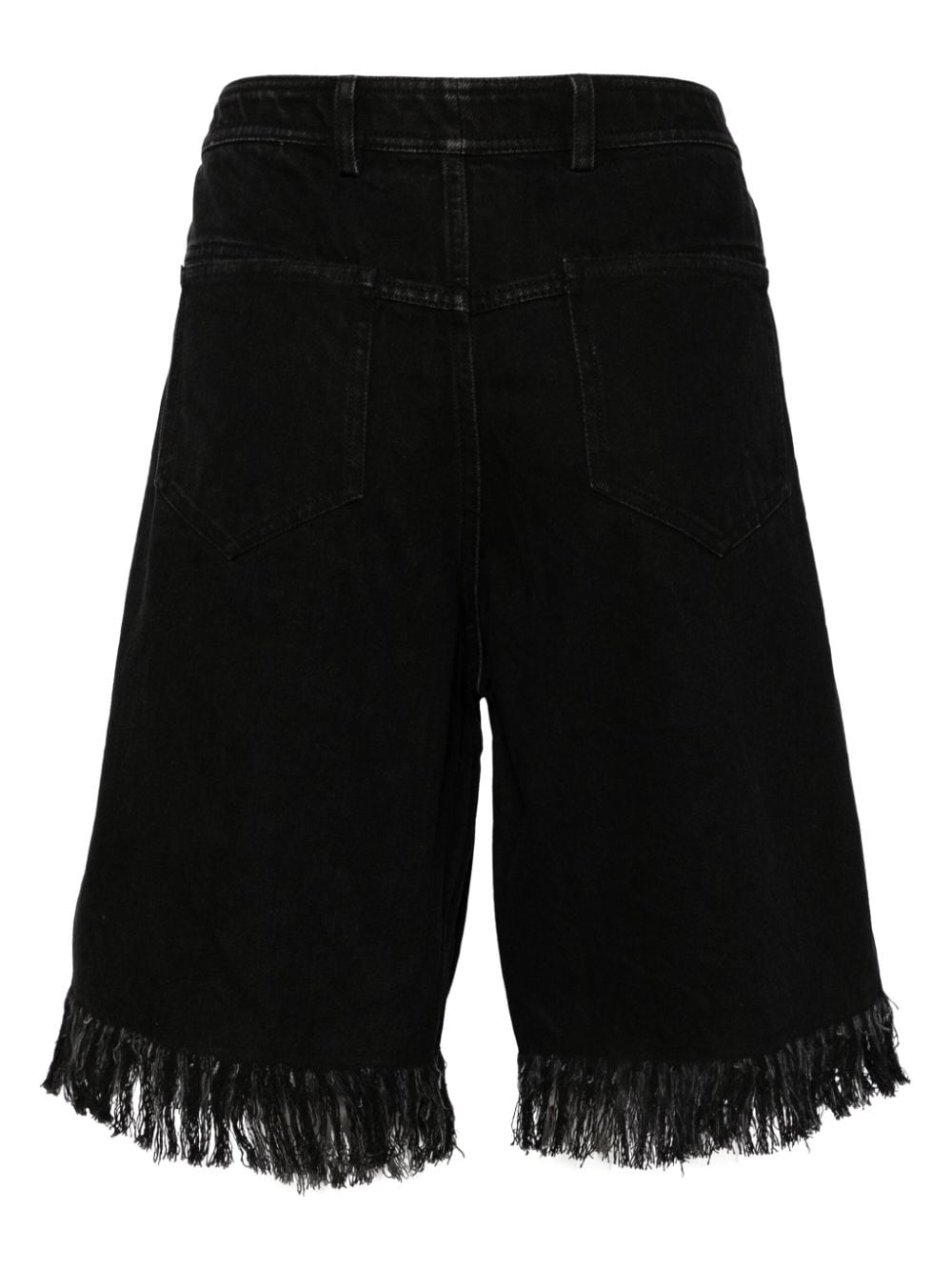 Shop Christopher Esber Deconstruct Denim Jort Shorts In Black