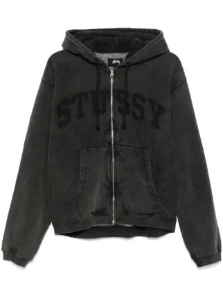 Stüssy faded-graphic zip-up Hoodie | Black | FARFETCH