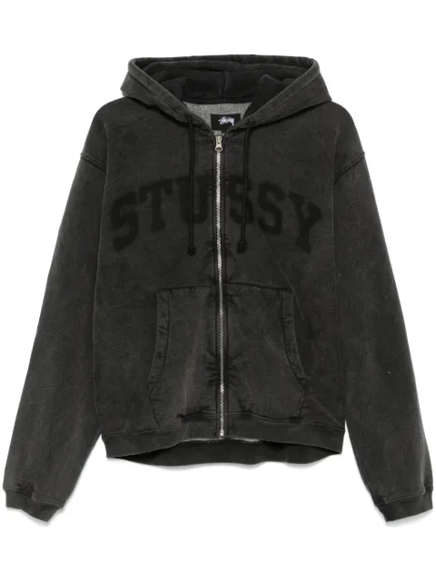 Stüssy hoodie con cierre y motivo gráfico