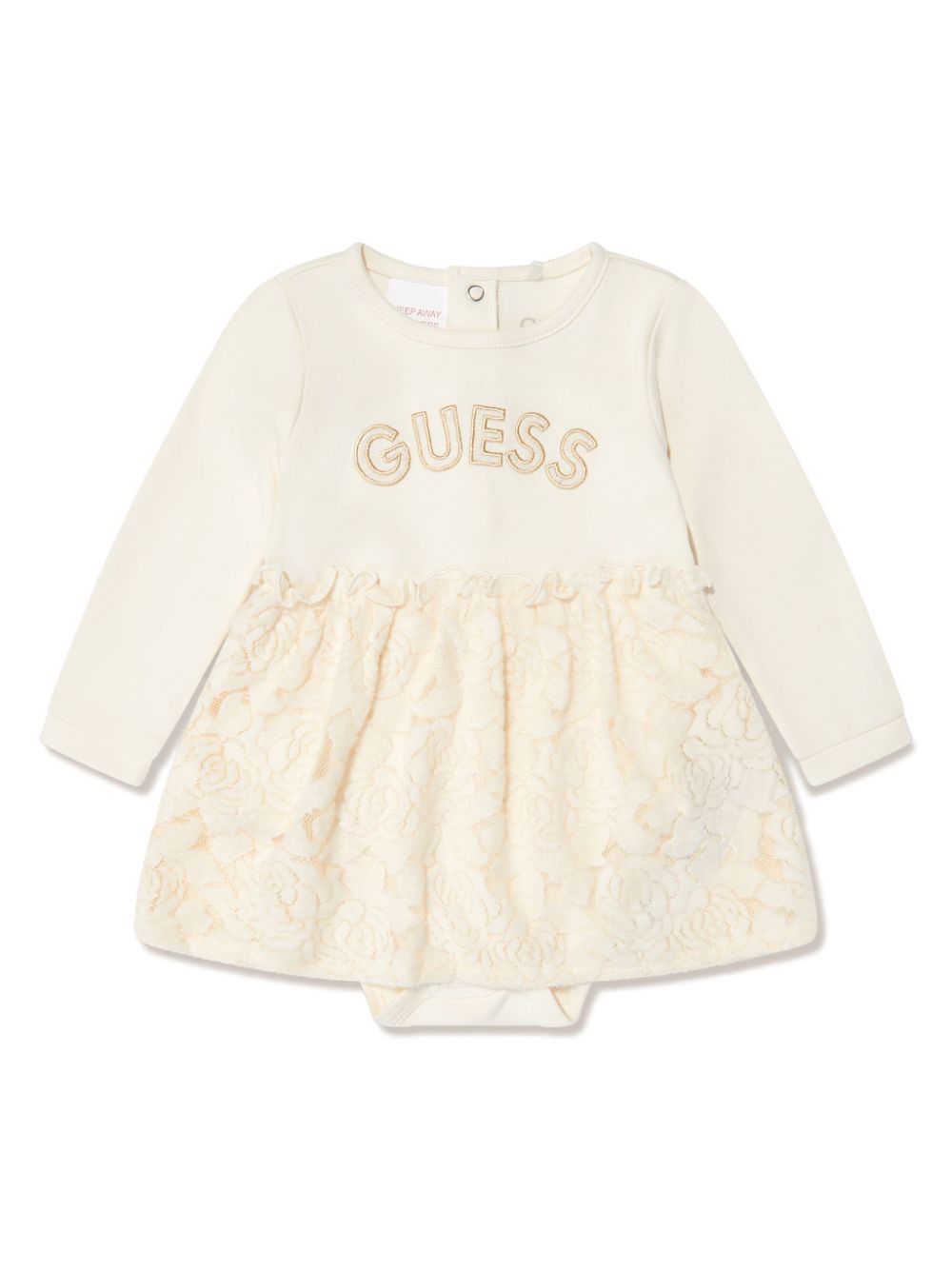 guess kids logo-embroidered dress - White