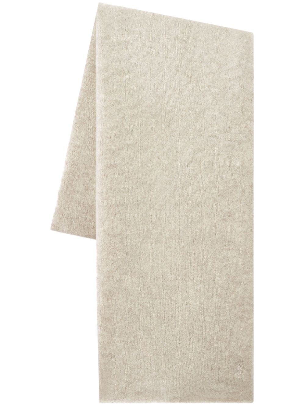 Shop Pringle Of Scotland Cashmere Knitted Scarf In Neutrals