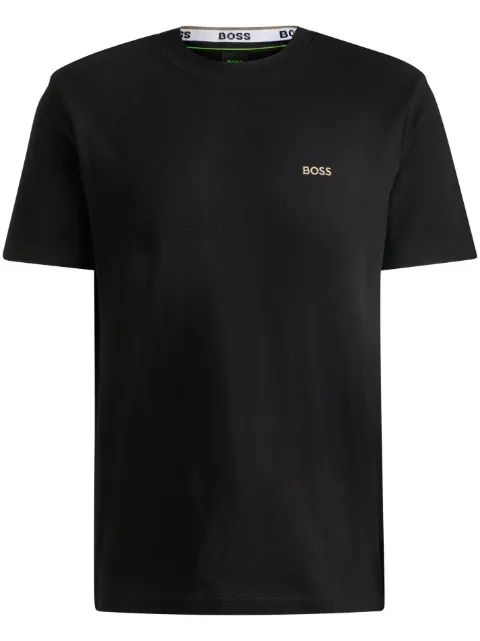 BOSS logo-jacquard piqué T-shirt
