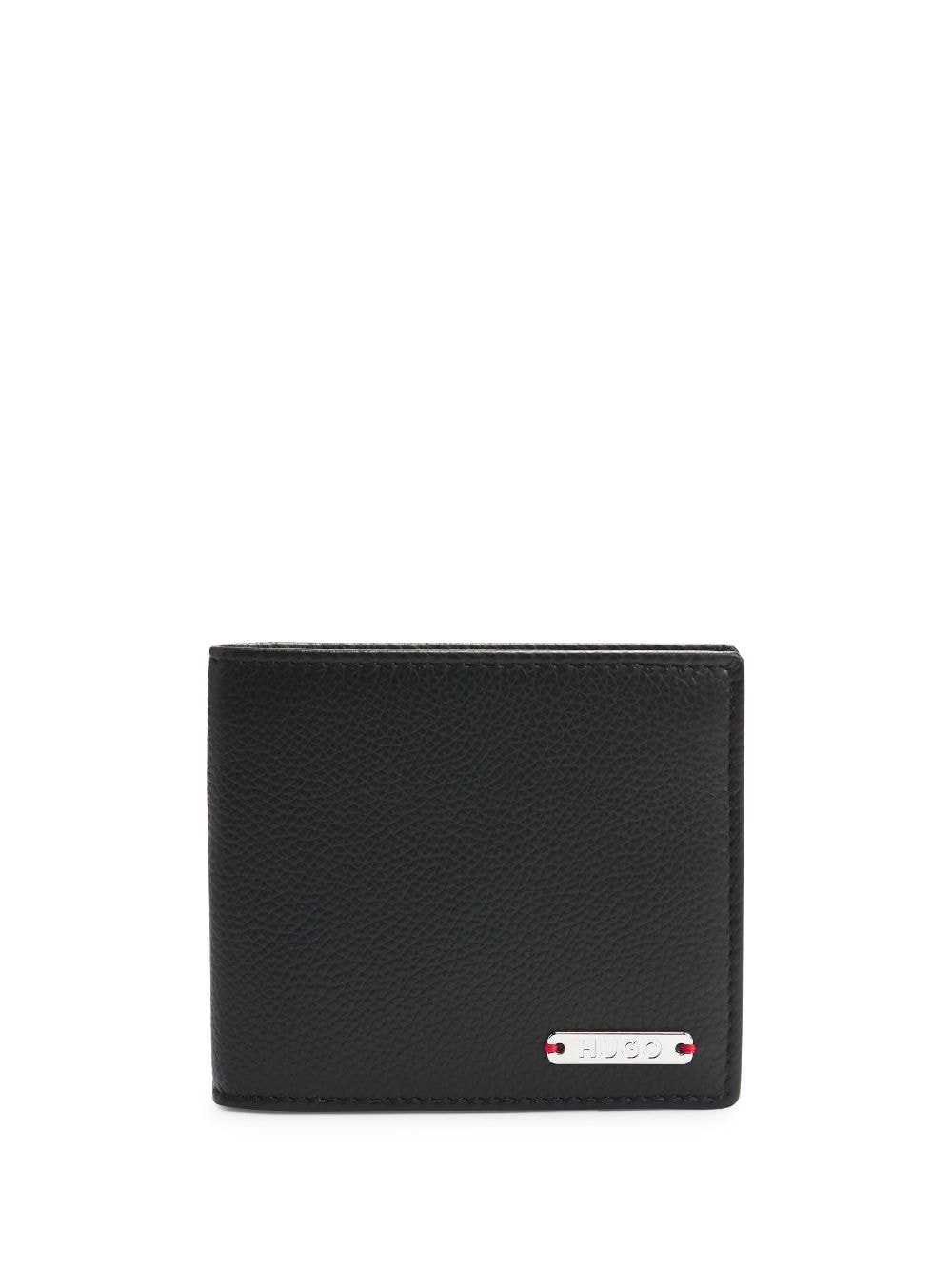 Shop Hugo Logo-plaque Wallet In 黑色