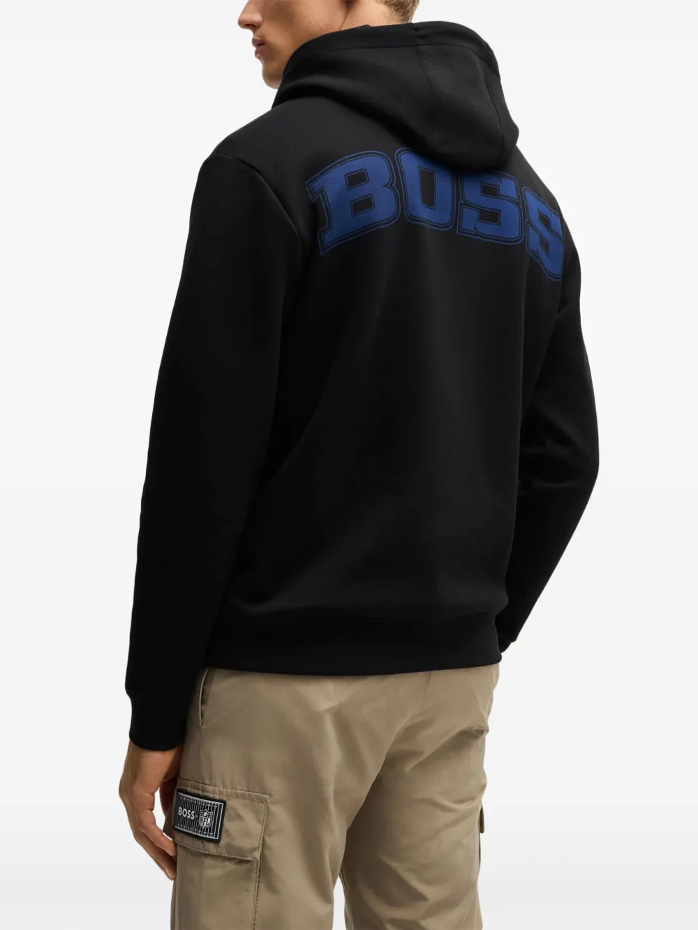 BOSS x NFL hoodie met slot Zwart