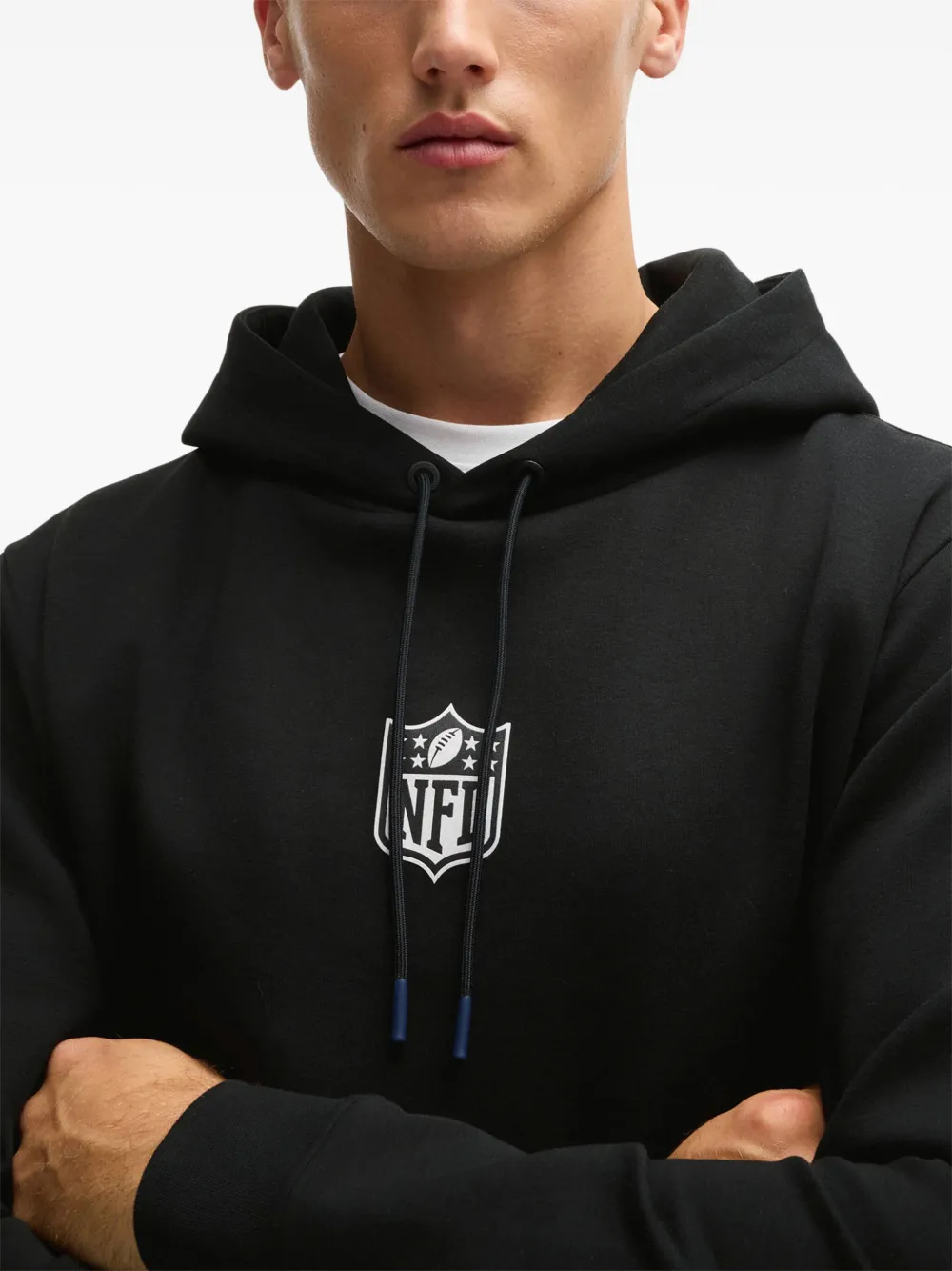 BOSS x NFL hoodie met slot Zwart