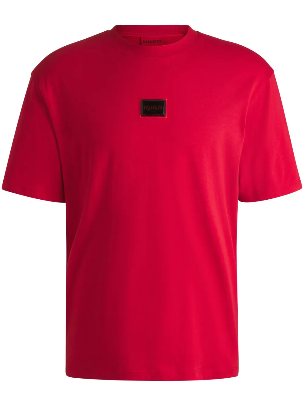 HUGO Camiseta com patch de logo | Rosa | Image 1