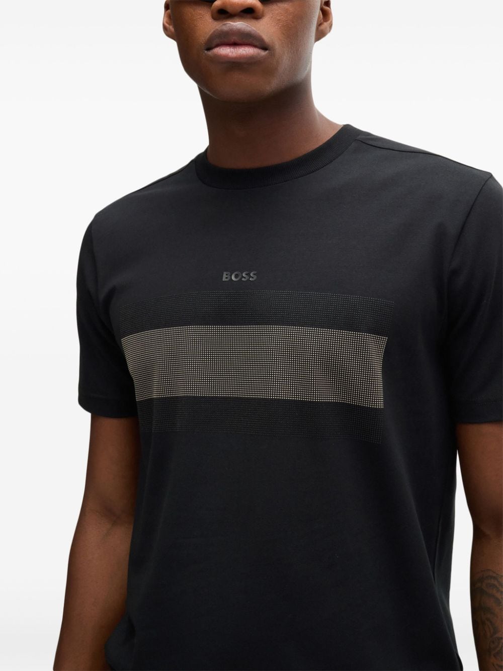 Shop Hugo Boss Graphic-print Short-sleeve T-shirt In Black