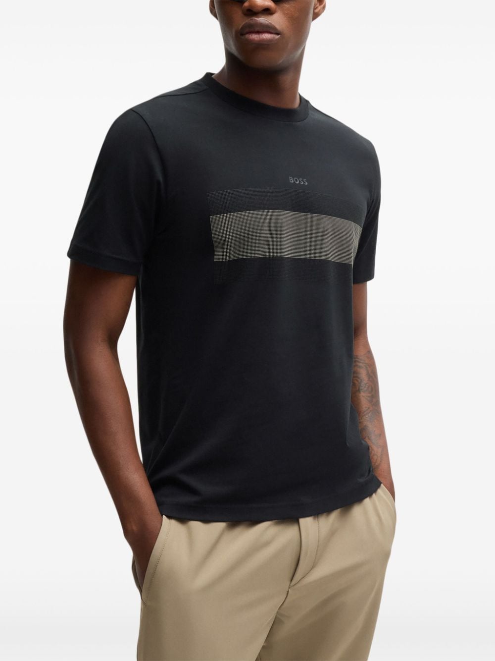 Shop Hugo Boss Graphic-print Short-sleeve T-shirt In Black