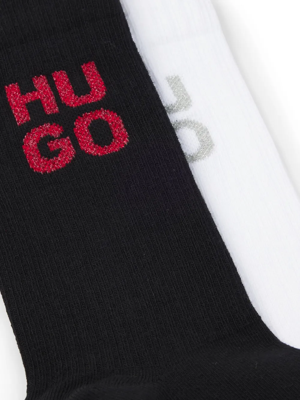 HUGO Kit 2 pares de meias com logo intarsia | Image 2