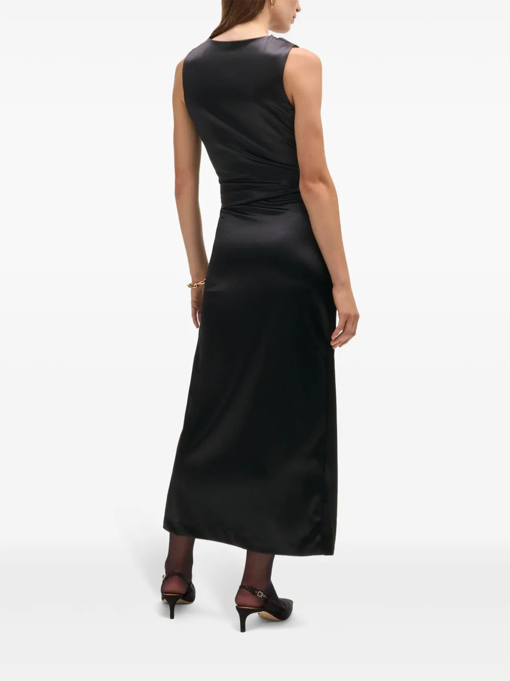 Hugo Boss Draped Maxi Dress In Black