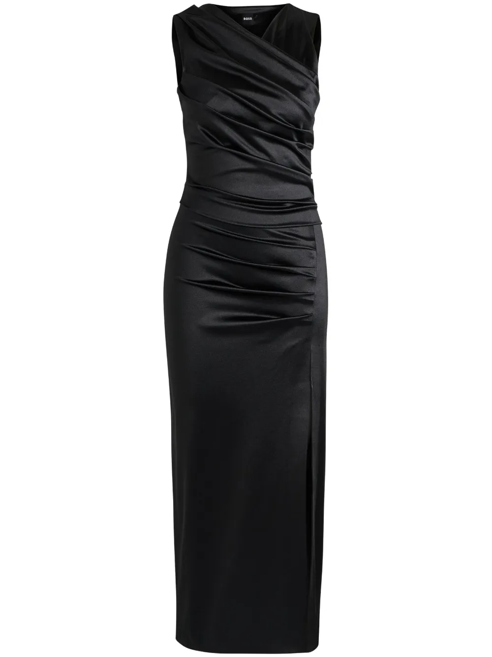 Hugo Boss Draped Maxi Dress In Black