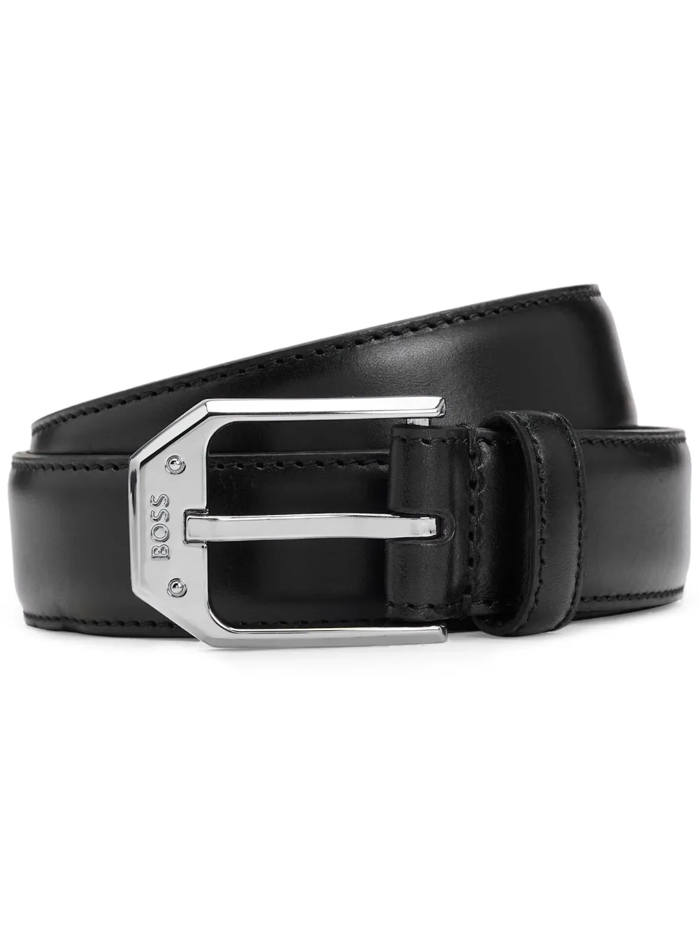 BOSS Cinto com logo gravado | Preto | Image 1