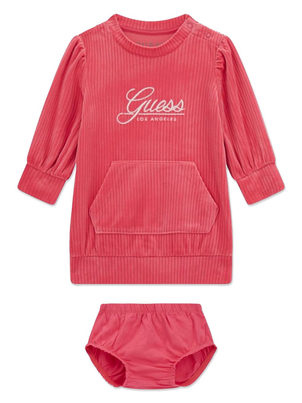 guess kids logo-embroidered dress - Pink