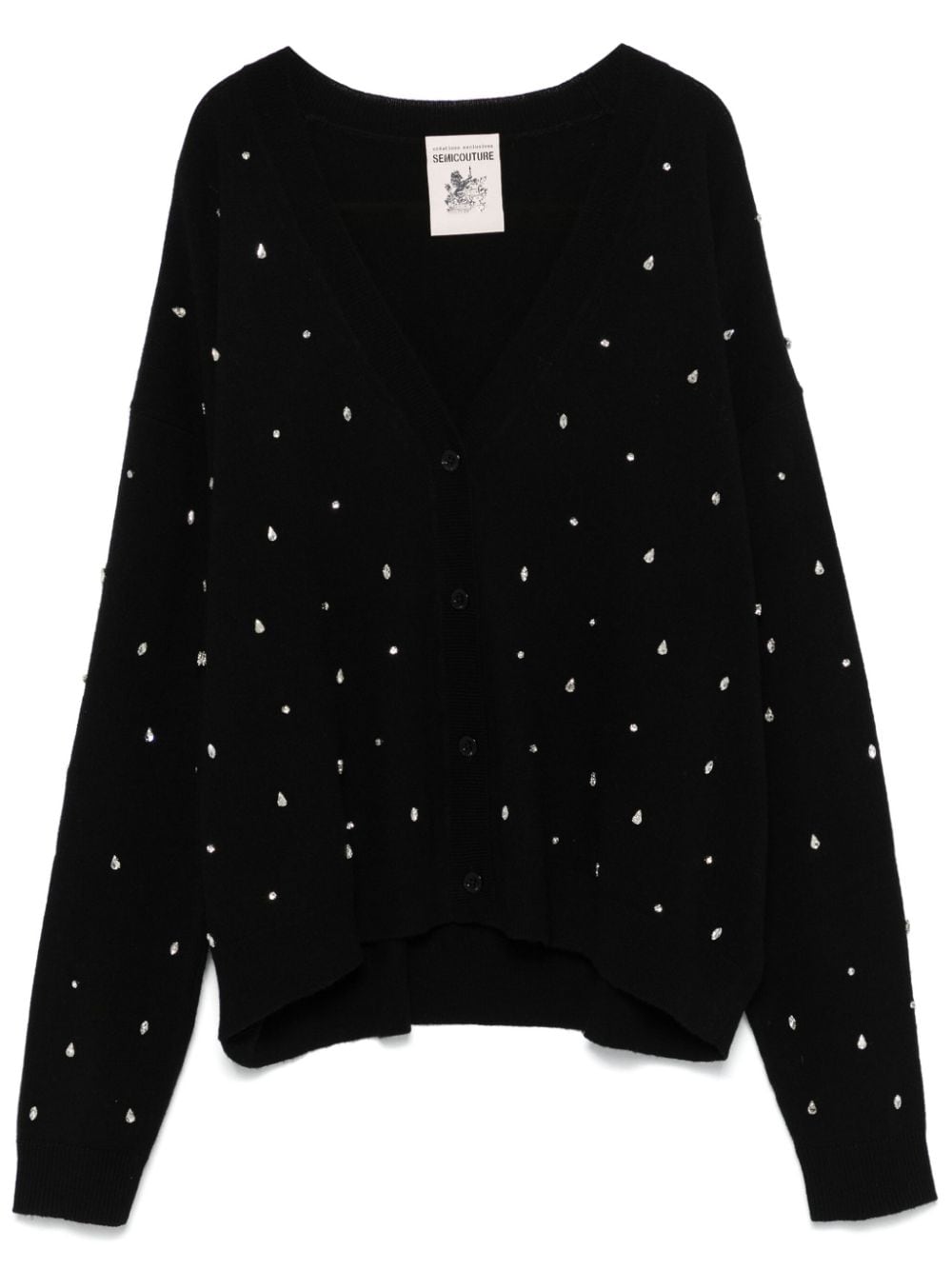 Semicouture rhinestone-embellished cardigan - Black