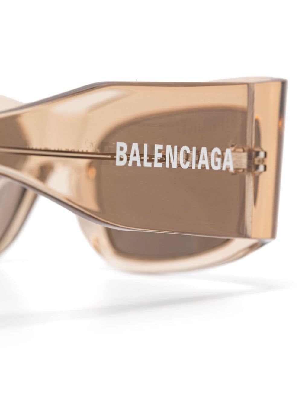 Shop Balenciaga Rectangle-frame Sunglasses In Neutrals