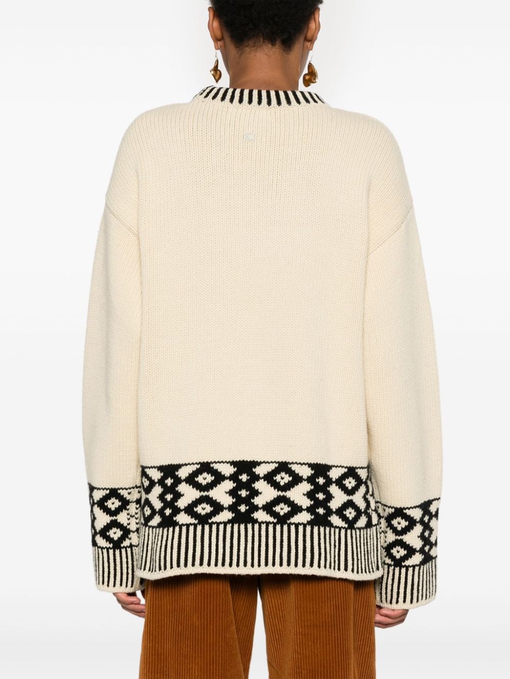 Shop Low Classic Patterned-jacquard Sweater In Neutrals