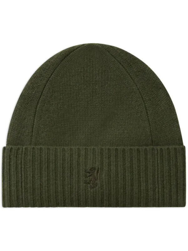 Pringle Of Scotland ribbed-edge Cashmere Beanie Green