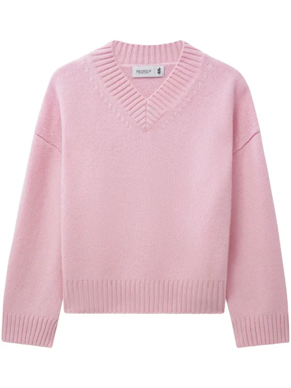 Pringle Of Scotland V neck Cashmere Sweater Pink FARFETCH AU