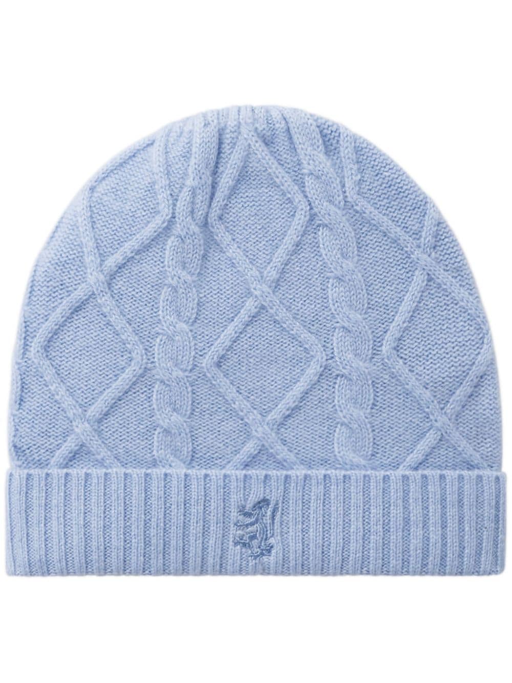 cable-knit cashmere beanie