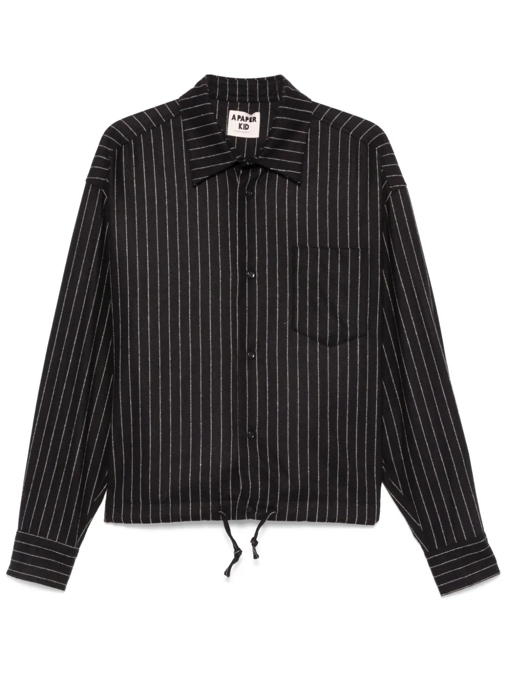 Shop A Paper Kid Pinstripe Shirt In Black