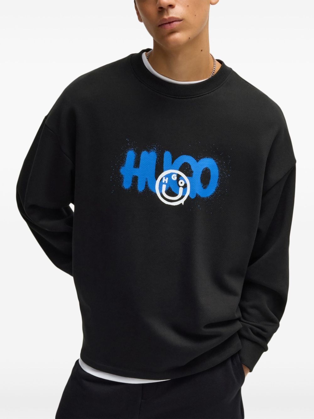 Shop Hugo Logo-print Sweatshirt In Black