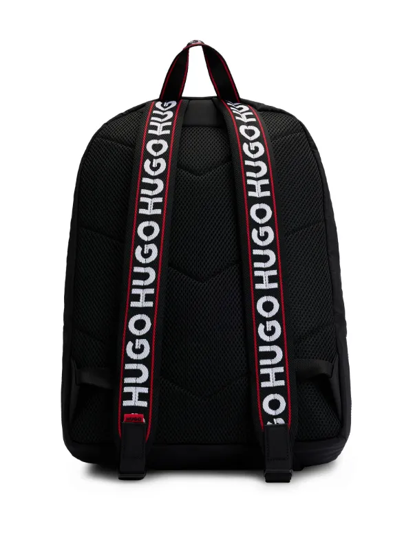 HUGO logo print backpack men Polyester Recycled Polyamide One Size Black