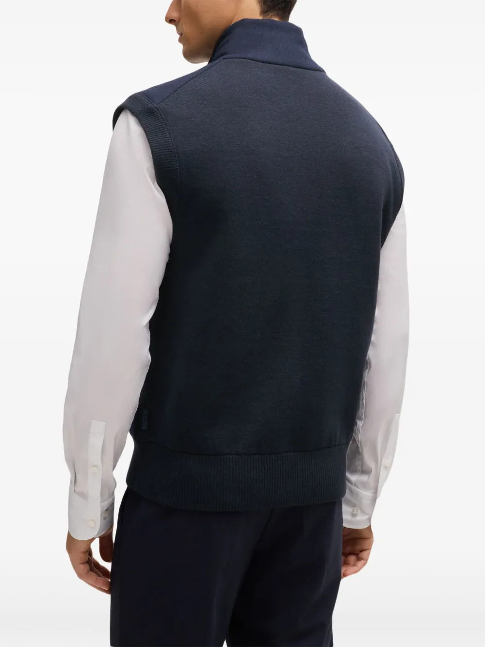 BOSS Gilet met rits Blauw
