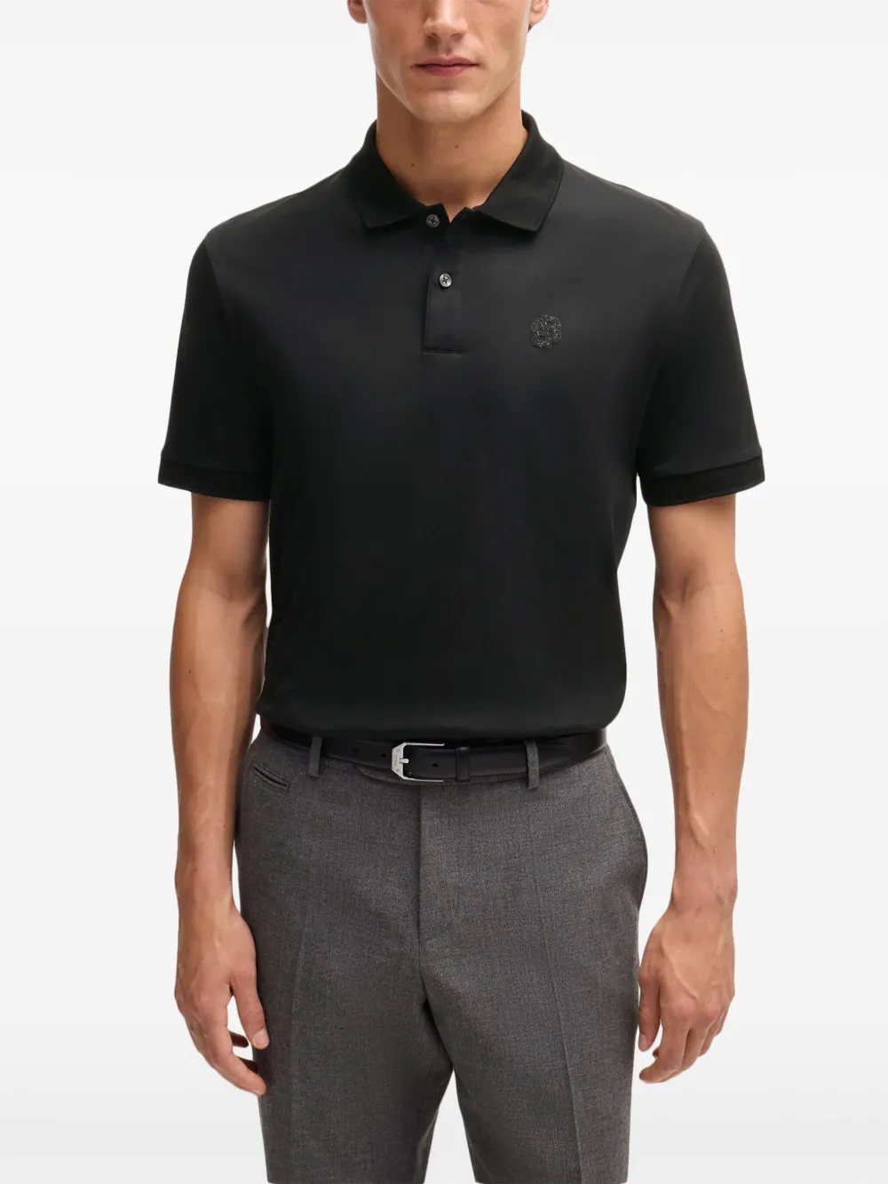 BOSS Poloshirt met logo Zwart
