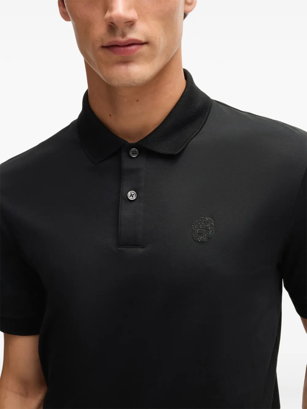 BOSS Poloshirt met logo Zwart
