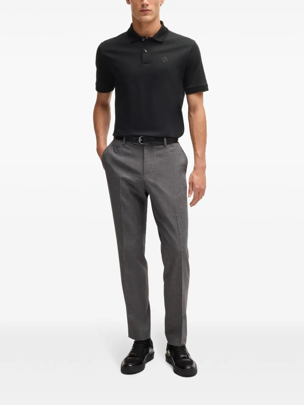 BOSS Poloshirt met logo - Zwart