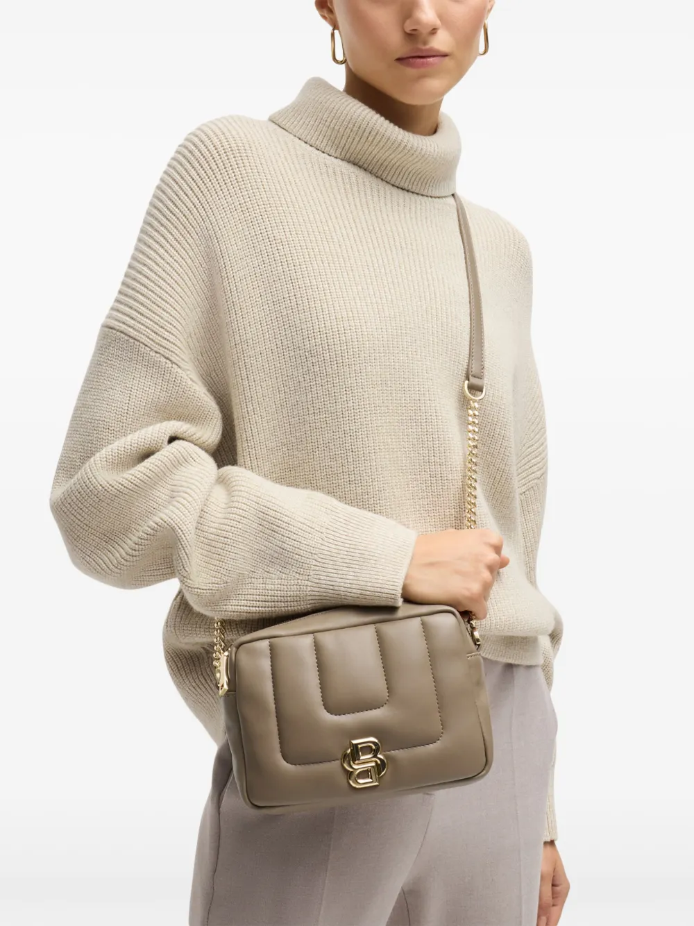 BOSS Crossbodytas met logoplakkaat Bruin
