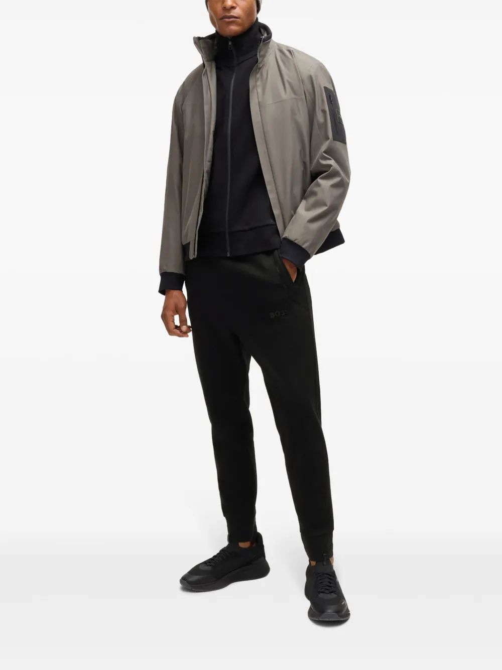 BOSS Trainingsbroek met trekkoord - Zwart