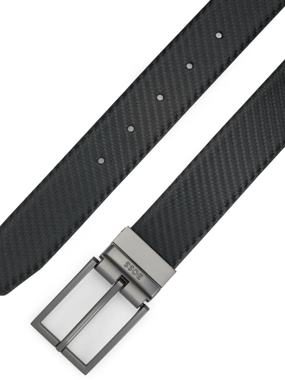 BOSS Leren riem - Zwart