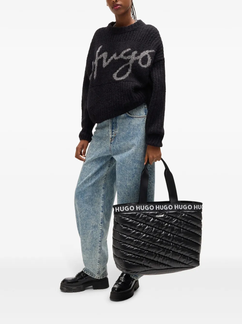 HUGO Jeans met wijde pijpen - Blauw
