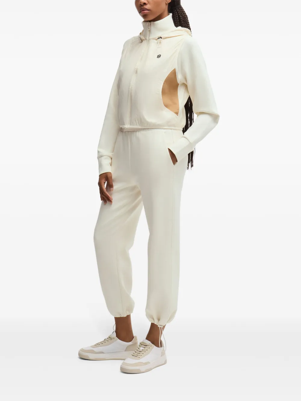 BOSS Trainingsbroek met trekkoorden aan de enkels - WHITE