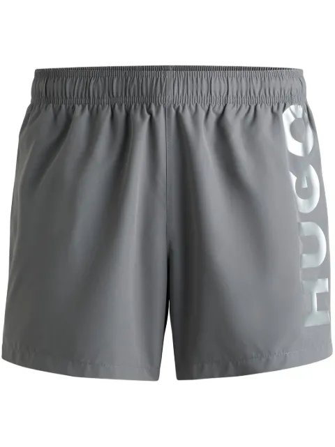 HUGO Bermuda de praia com estampa de logo