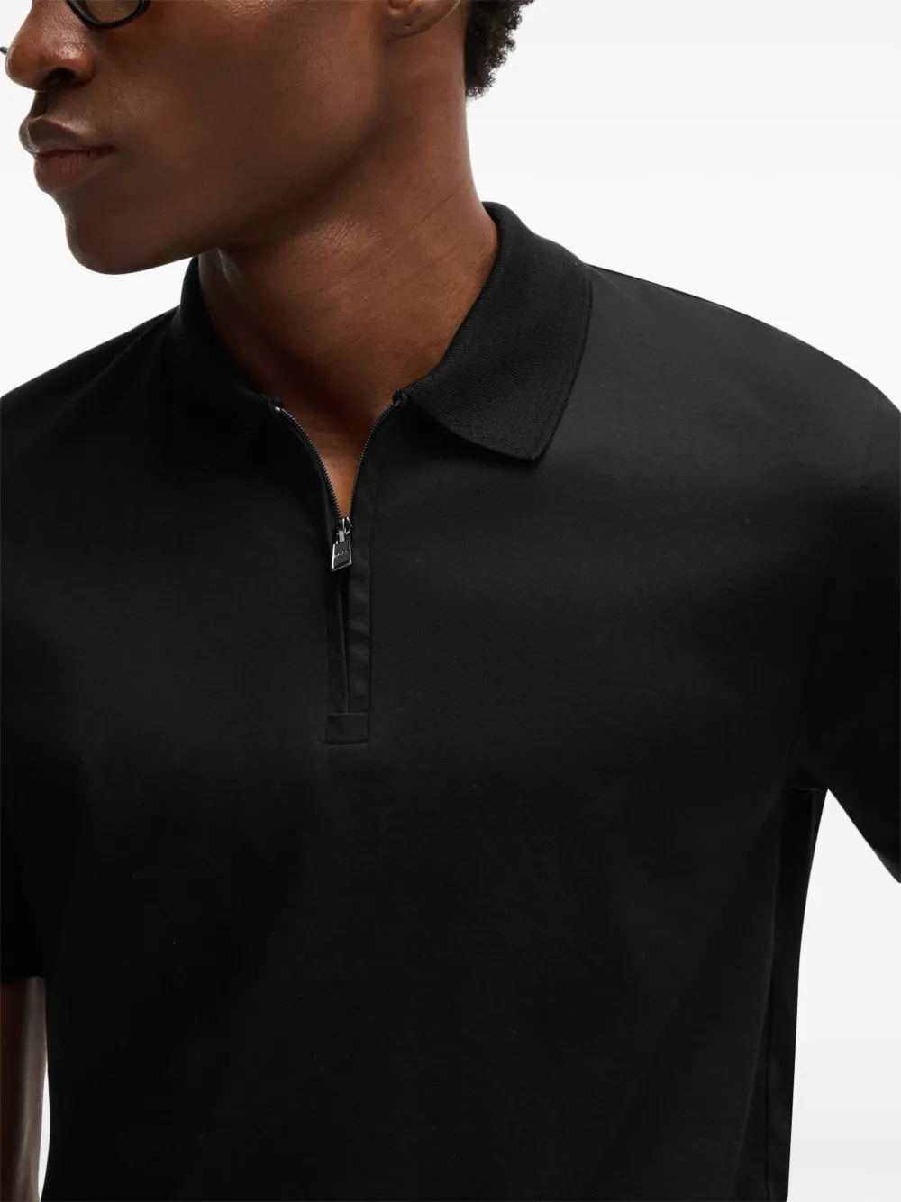 BOSS Katoenen poloshirt Zwart