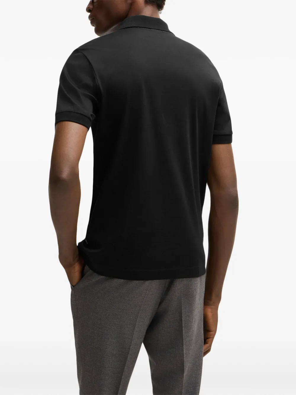 BOSS Katoenen poloshirt Zwart