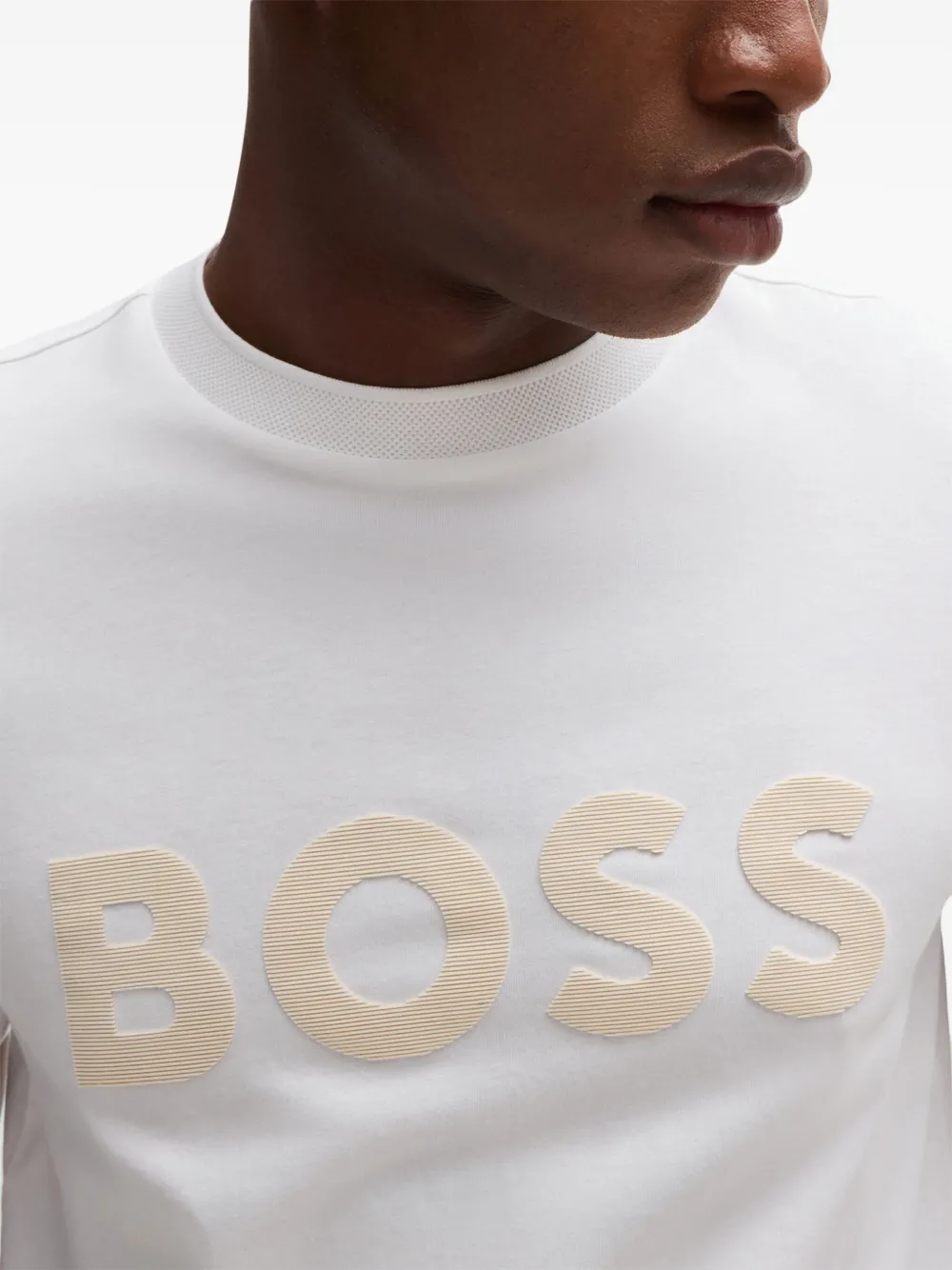 BOSS T-shirt met logoprint Wit