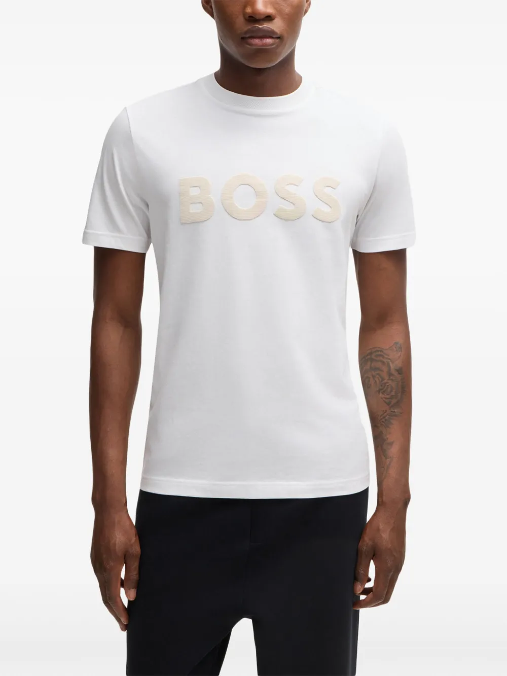 BOSS T-shirt met logoprint Wit