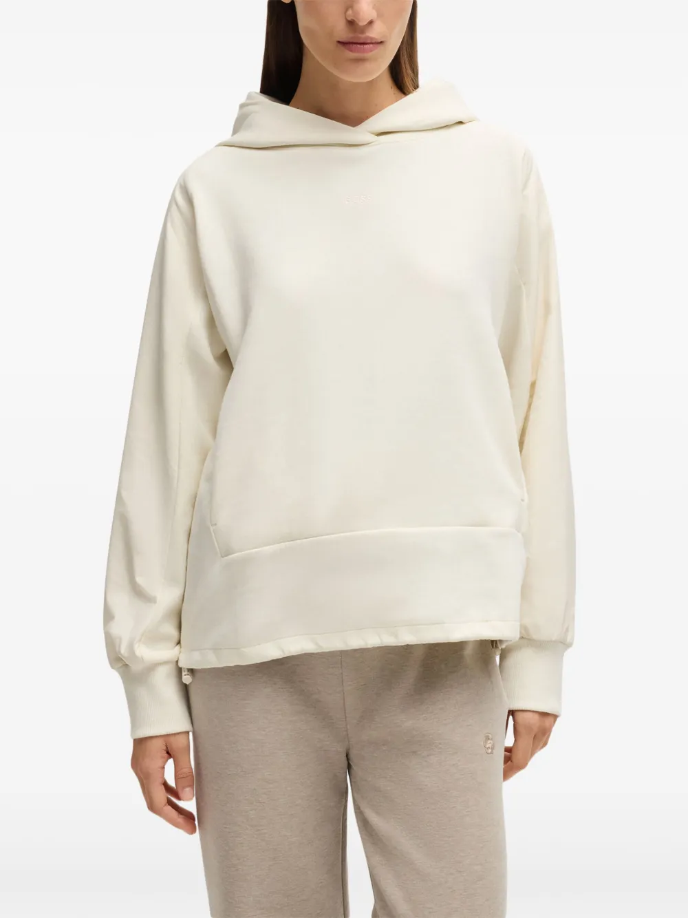 BOSS Hoodie met geborduurd logo Wit