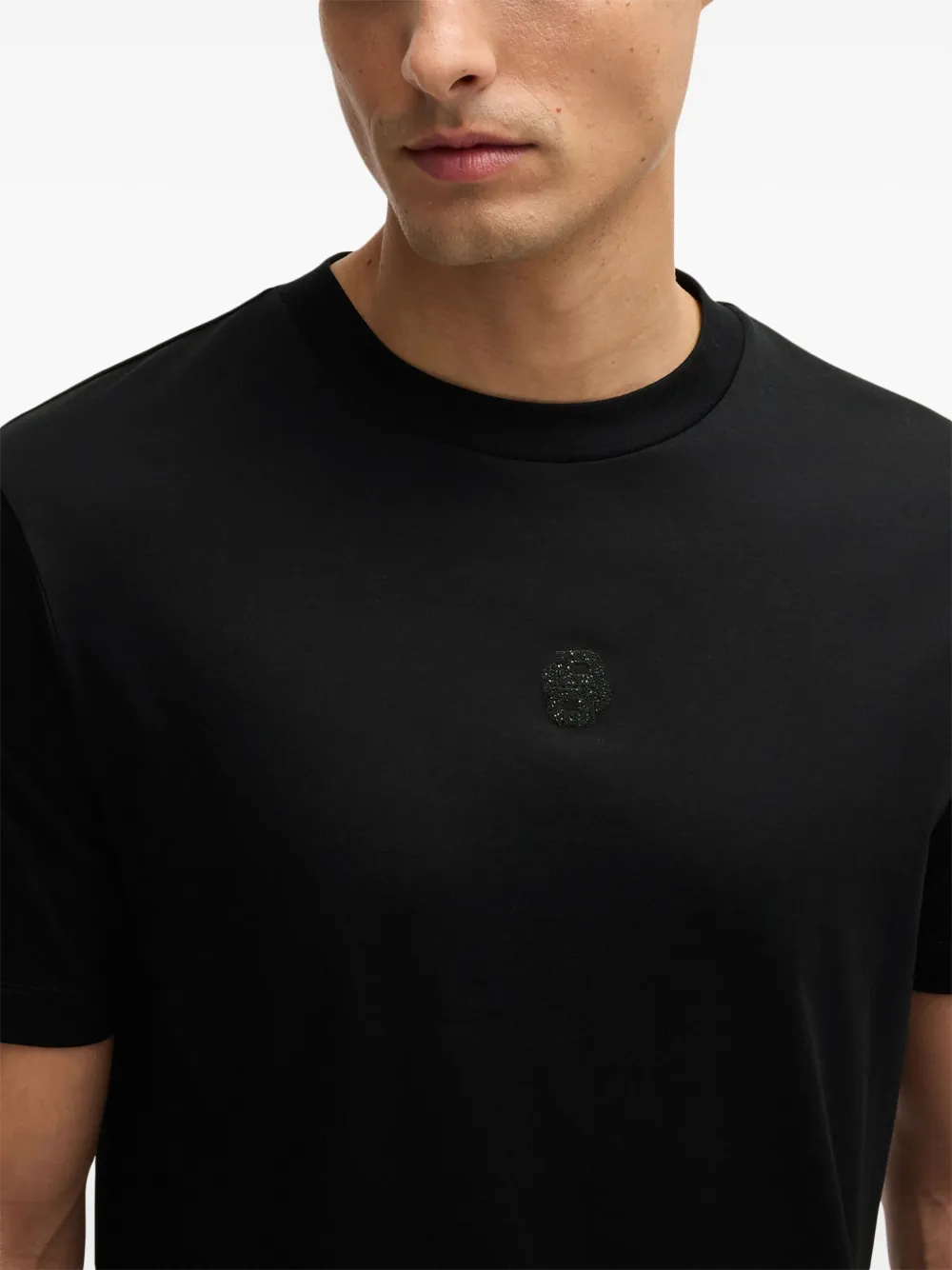 BOSS Katoenen T-shirt Zwart