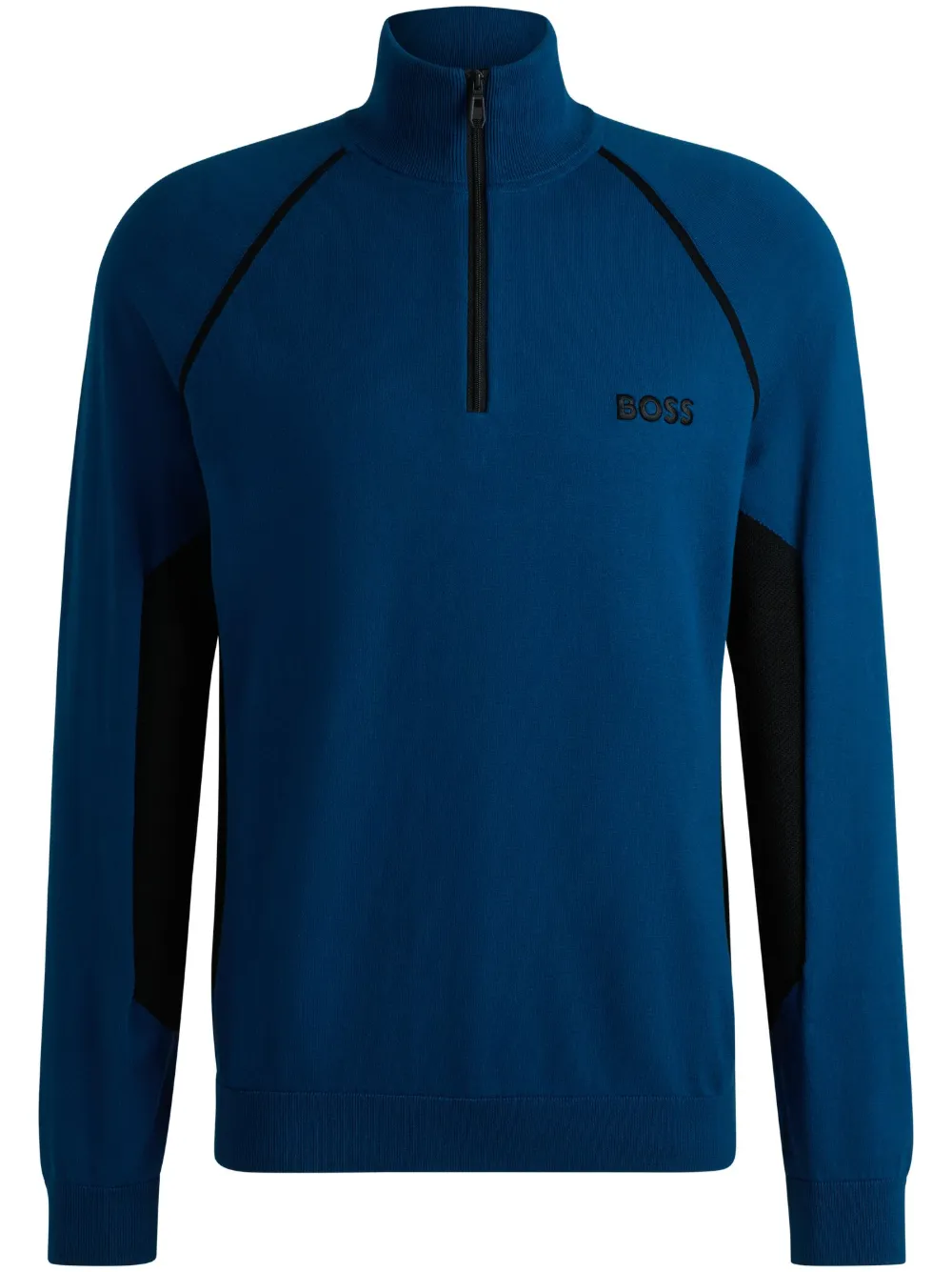 BOSS Suéter color block com logo bordado | Azul | Image 1