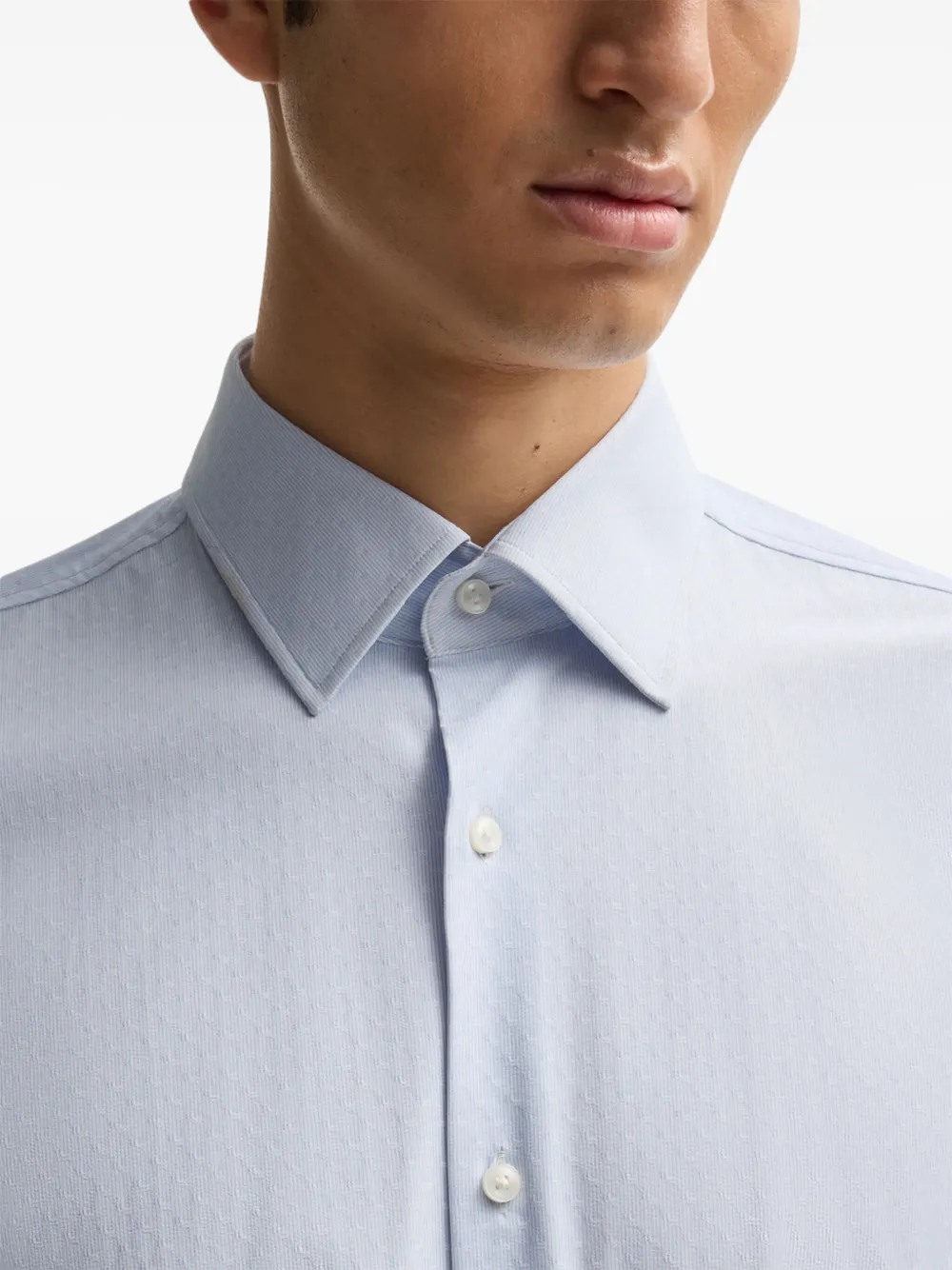 BOSS Overhemd met stippen en lange mouwen Blauw