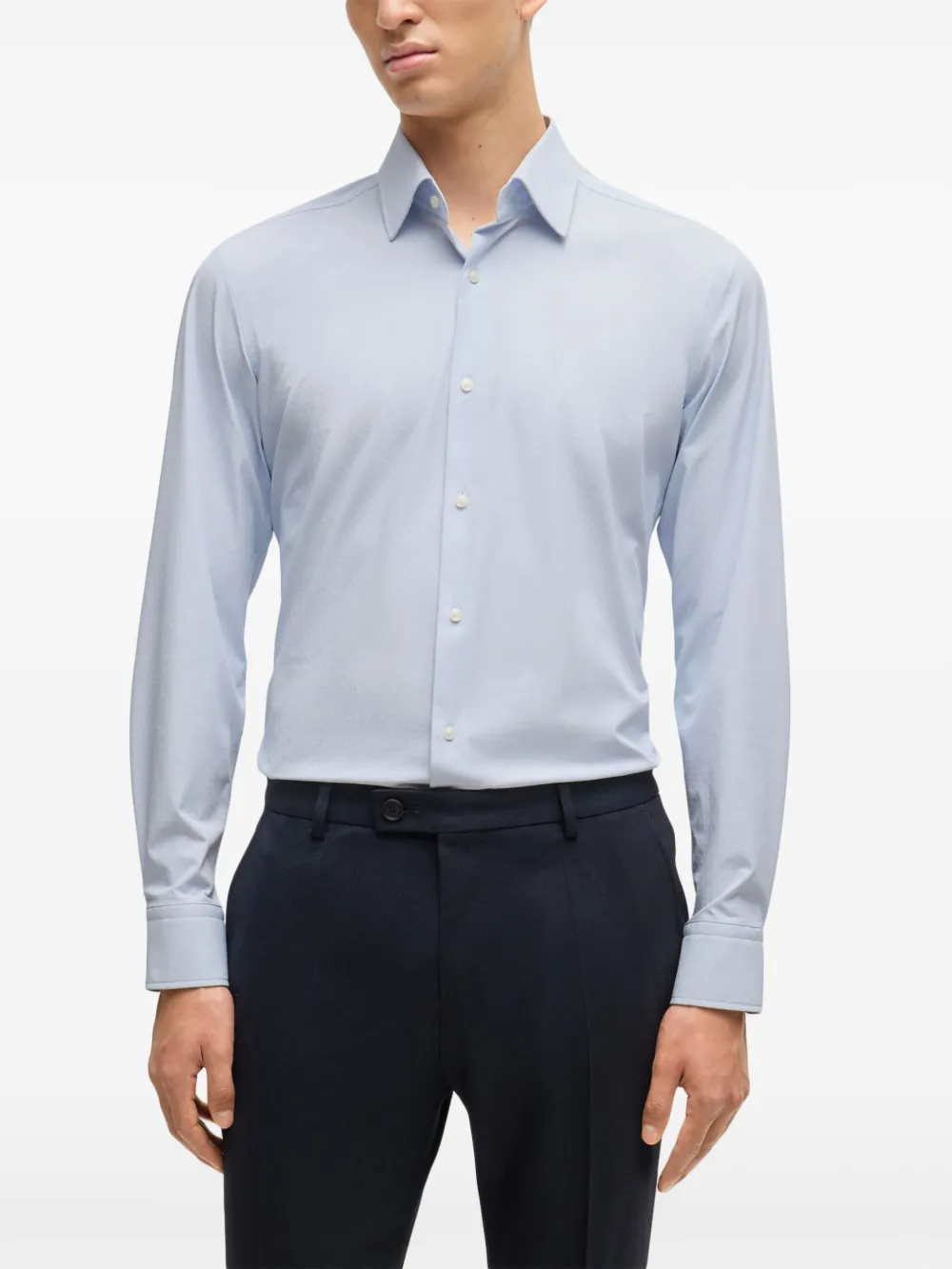 BOSS Overhemd met stippen en lange mouwen Blauw